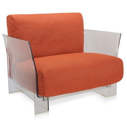 Fauteuil Pop Outdoor / structure transparente / tissu Ikon