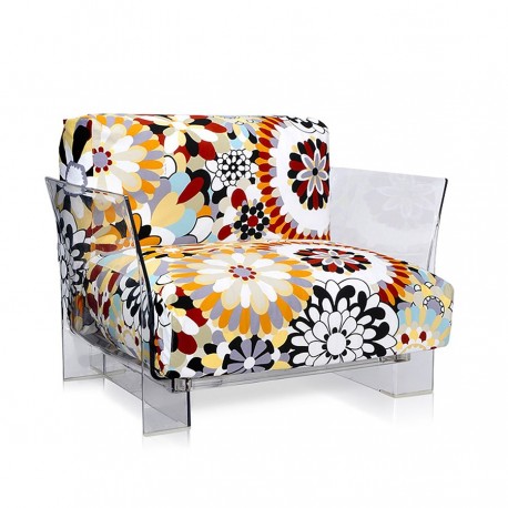 Fauteuil Pop Missoni / structure transparente