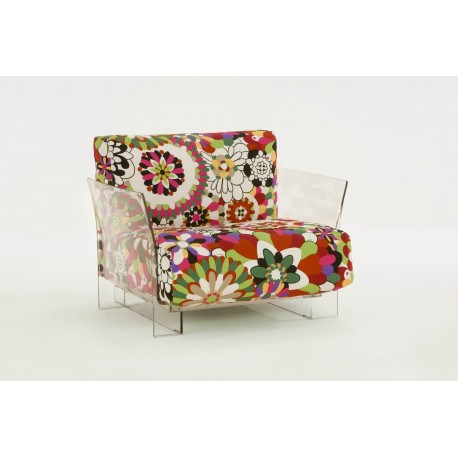 Fauteuil Pop Missoni / structure transparente