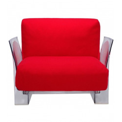 Fauteuil Pop Cotton / structure transparente