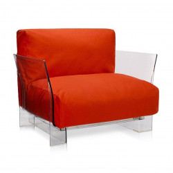 Fauteuil Pop Cotton / structure transparente