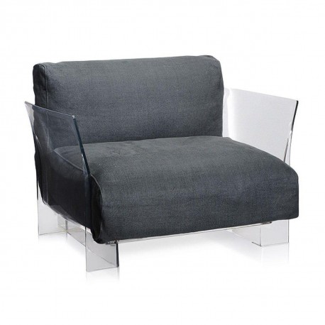 Fauteuil Pop Cotton / structure transparente