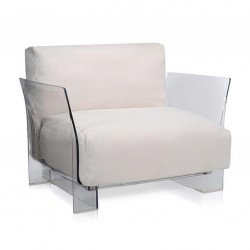 Fauteuil Pop Cotton / structure transparente