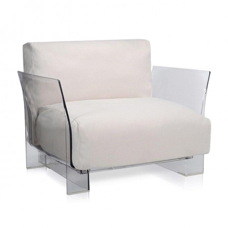 Fauteuil Pop Cotton / structure transparente