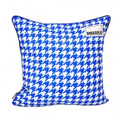 Coussin Pied de Coq Bleu