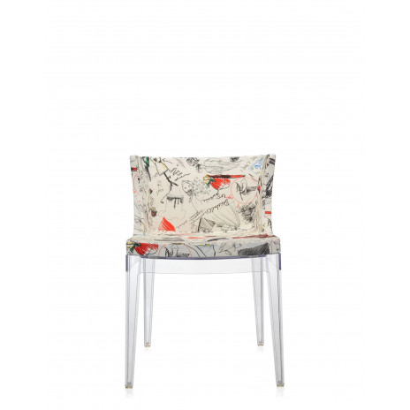 Fauteuil Mademoiselle tissus Moschino / structure transparente