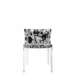 Fauteuil Mademoiselle tissus Moschino / structure transparente