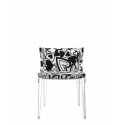 Fauteuil Mademoiselle tissus Moschino / structure transparente