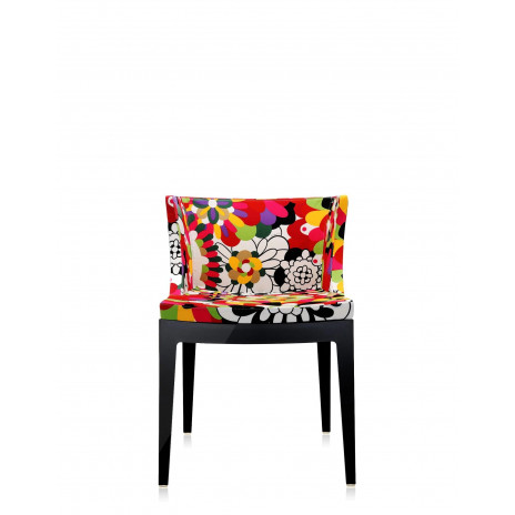 Fauteuil Mademoiselle tissus Moschino / structure noire