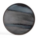 Graphite Organic glass tray - round - L