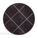 Slate Linear Squares glass tray - round - XL