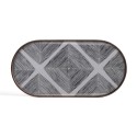 Slate Linear Squares glass tray - oblong - M