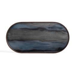 Graphite Organic glass tray - oblong - M