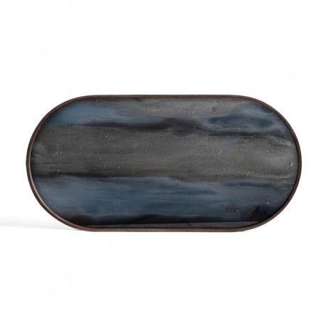 Graphite Organic glass tray - oblong - M