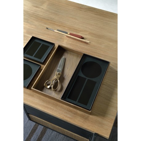 Charcoal desk organiser - walnut holder