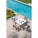 Table repas Kwadra 100x90 (avec dalle de verre)