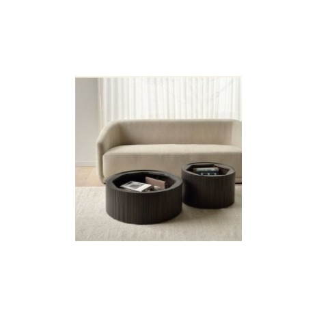 Table basse ronde Roller Max en acajou