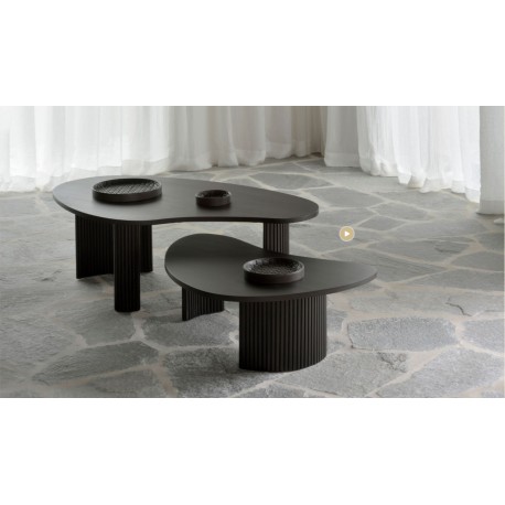 Table basse Boomerang en acajou