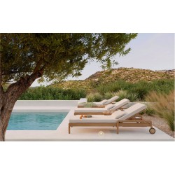 Chaise longue ajustable Jack outdoor en teck