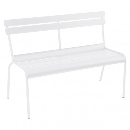 Banc avec dossier Luxembourg blanc coton