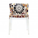 Fauteuil Mademoiselle tissus Missoni / structure transparente