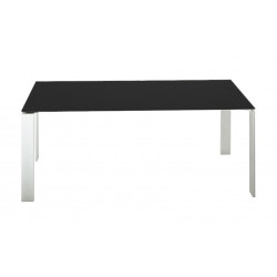 Table Four / plateau blanc - pieds aluminium / 158 cm