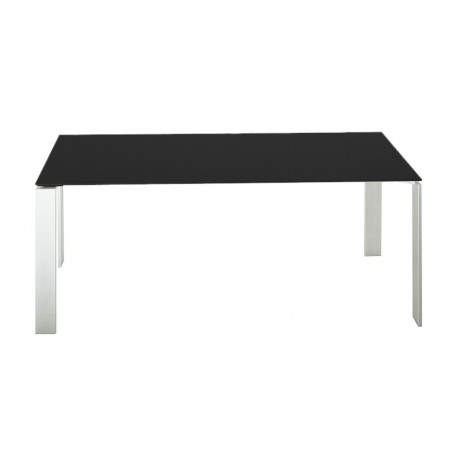 Table Four / plateau blanc - pieds aluminium / 158 cm