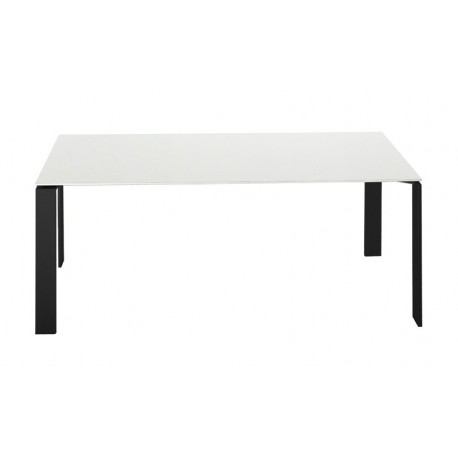 Table Four / plateau blanc - pieds aluminium / 158 cm