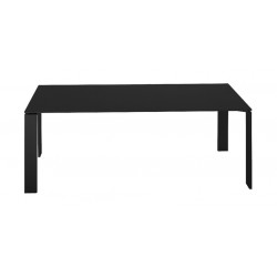 Table Four / plateau blanc - pieds aluminium / 158 cm