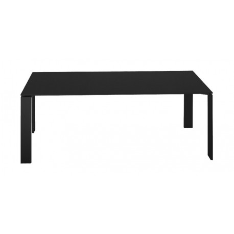 Table Four / plateau blanc - pieds aluminium / 158 cm