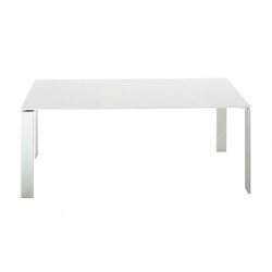 Table Four / plateau soft touch blanc - pieds aluminium / 158 cm